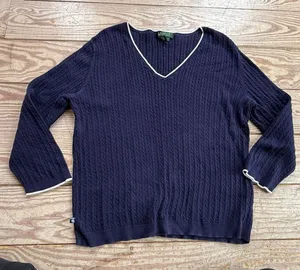 Lauren Ralph Lauren 100% cotton sweater size L thumbnail 1