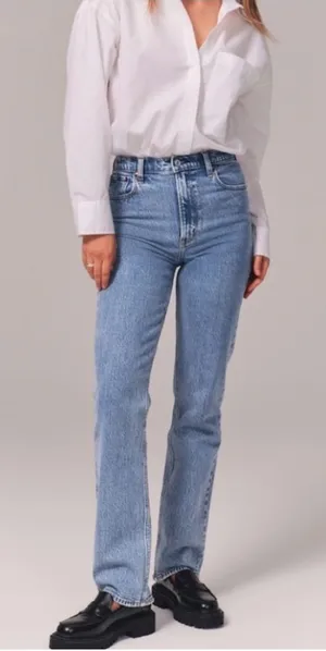 Abercrombie & Fitch 90s straight ultra high rise classic Blue denim SZ 6 Regular thumbnail 1