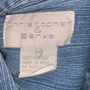 Vintage Christopher & Banks Light Blue Denim Button-Up Shirt Western Long Sleeve thumbnail 5
