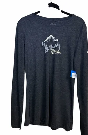 NWT Columbia Charcoal Mountain Portland Oregon, Medium Long Sleeve Women’s Tee thumbnail 1