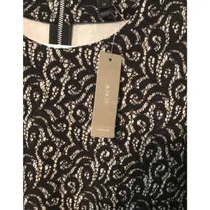 J.crew‎ XS blouse white with black lace NWT thumbnail 3