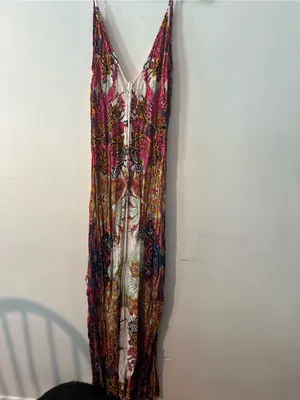 Free People Boho Printed Maxi Dress Colorful Festival Beach Dress XS thumbnail 3