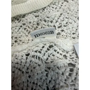 Ann Taylor Cardigan Women XL Cream Open Front Crochet Knit Pointelle thumbnail 12