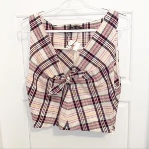 Zara TRF Crop Plaid Top thumbnail 3