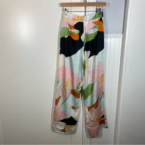 Great Jones Pants Wide Leg Multi Floral size 4 coastal Beachy resortwear Flowy‎ thumbnail 8