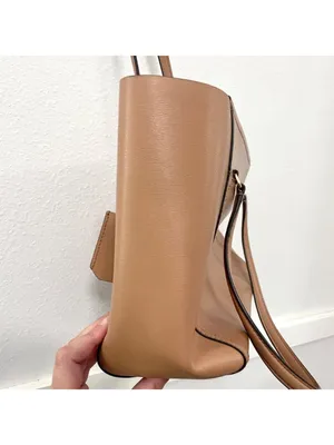 Tory Burch Parker Leather Tote Light Brown Quiet Luxury Minimalist thumbnail 7