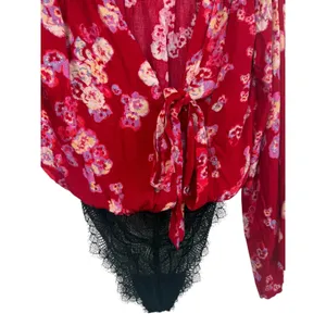 NWT Free People Intimately Forties Feels Floral Tie Front Lace Bodysuit Size Med thumbnail 9
