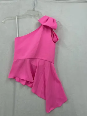 Amanda Uprichard Hot Pink One-Shoulder Top with Bow Detail 1018 thumbnail 4