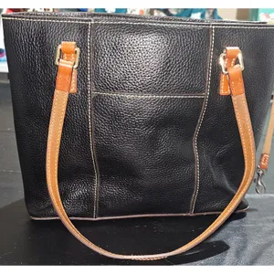 Dooney & Bourke Black Pebbled‎ Leather Lexington Shopper Tote Handbag Purse thumbnail 2