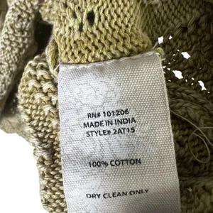 Soft Surroundings Pointelle Open Knit Pullover Sweater Olive Green Boho Size L thumbnail 6