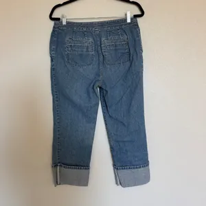 J.Jill Vintage Genuine Fit Capri Cropped Denim Jean Blue 100% Cotton 6 Cuffed thumbnail 2