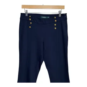 Lauren Ralph Lauren navy blue high waisted‎ dress pants medium petite thumbnail 4