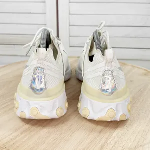 Nike React Element 55 Running Sneakers White Iridescent Women Size 10 CN0147-100 thumbnail 6