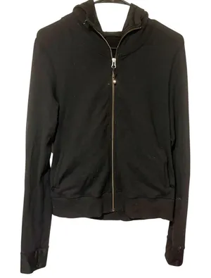 Lululemon Size 10 Scuba‎ Hoodie Womens Black Full Zip Logo Athleisure Gym thumbnail 1