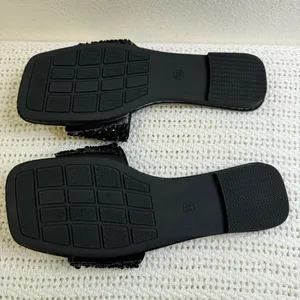 New. Elegant Black Beaded Women's Casual Slide Sandals– Comfortable thumbnail 7