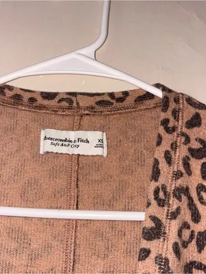 Abercrombie & fitch leopard print long cardigan sweater XS thumbnail 2