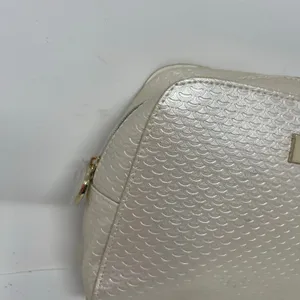 BVLGARI pearly gold tone toiletry travel zip bag thumbnail 3