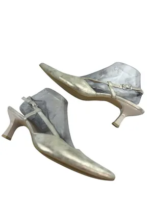 *Paul Green Tabitha Kitten Heels Womens Size 7 Metallic Gold Ivory Quiet Luxury thumbnail 9