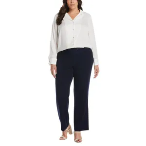 NWT Rafaella Womens Plus Size Curvy Fit Bootcut Pants with Pockets Navy Blue 18W thumbnail 5