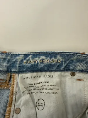 American Eagle Curvy Mom Jeans Light Wash Ripped High Rise 10 Short thumbnail 11