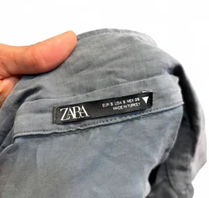 Zara Blue button up shirt with a relaxed fit #preppy #minimalist #officewear thumbnail 3