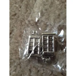 Ancient Tardis Doctor Who Police Box Earrings Silver thumbnail 3