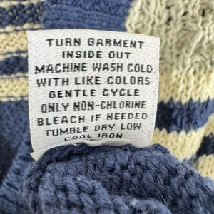 525 America Womens Navy Blue Striped Cotton Cropped V-Neck Cardigan Sweater S thumbnail 7