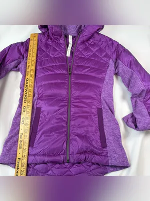 Lululemon Goose Down For A Run Zip Up Violet Puffer Quilted Coat Women's Sz 8 thumbnail 3