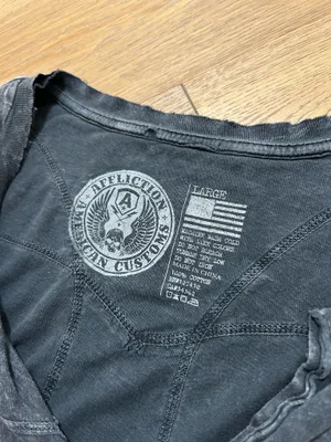 Large Affliction biker T shirt distressed thumbnail 9