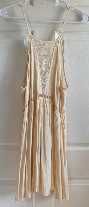 LF NWOT Native Rose Cream Lace-Trim Spaghetti Strap Dress thumbnail 1