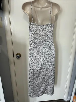 Abercrombie & Fitch White Leopard Print Slip Midi Dress thumbnail 4
