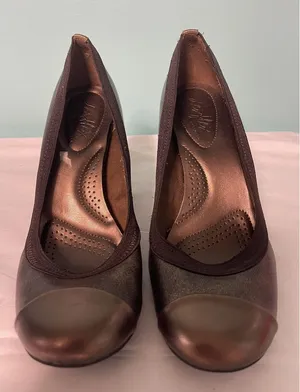 Dexflex Comfort‎ Shoes Women's Bronze Print 3.5 High Heel Pump Size 8 S-293 thumbnail 1