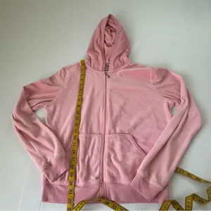Juicy Couture Vintage Y2K Pink Velour Hoodie, L thumbnail 8