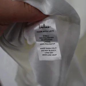 Lulus Sheath Dress Women Large White Stretch Pleated Cut Out Round Neck Side Zip thumbnail 6