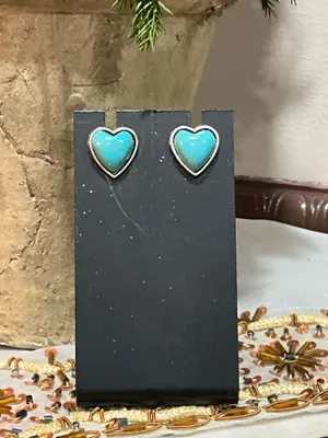 Silver Heart Necklace and Earring Set Blue thumbnail 4