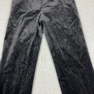 J McLaughlin Pants Womens 10 Black Velvet Dress Straight Leg Pockets Made USA thumbnail 3
