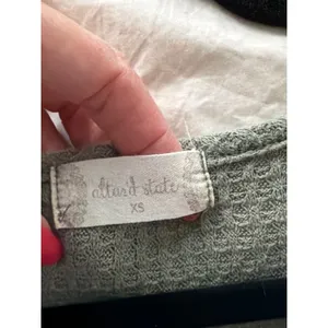 Altar'd State Olive Green Waffle Knit V-Neck Thermal Top XS thumbnail 5