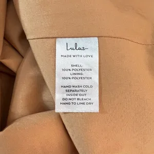 Lulu’s Chic Peak Light Orange gold Satin Sleeveless Shift Dress size small thumbnail 11