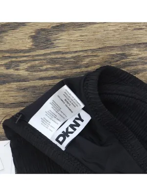 NEW DKNY Womens Textured Molded Balconette Bikini Top Swim DIMTS470 Black L thumbnail 3