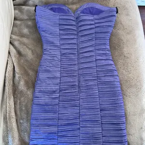 Vintage Y2K purple rhinestoned strapless mini dress thumbnail 4