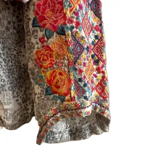 Savannah Jane Embroidered Boho Leopard Long Sleeve Blouse Size Large‎ thumbnail 9