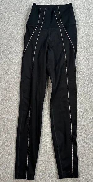 Nike Yoga Leggings Womens XXS High Waisted 7/8 Metallic Trim Dri-Fit DD5772-010 thumbnail 1