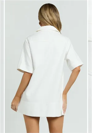 Showpo Short Sleeve Collared Patch Pocket Shift Dress thumbnail 3