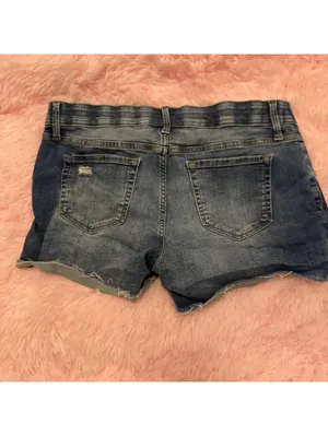 Isabel Maternity Distressed Denim Midi Shorts Size 8 thumbnail 3