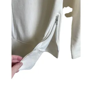 Noisy May Cream Textured Mock Neck Sweatshirt‎ XS Side Zip Minimalist Scandi Top thumbnail 6