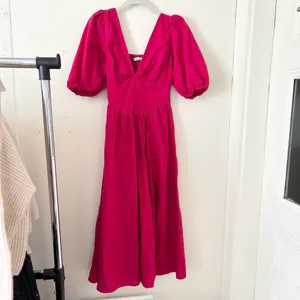 Abercrombie & Fitch Puff Sleeve Corset Midi Dress thumbnail 3