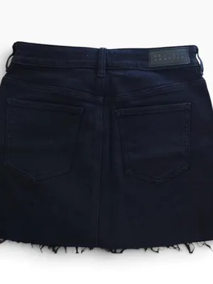 PacSun Black Frayed Denim Stretch Mini Skirt thumbnail 4