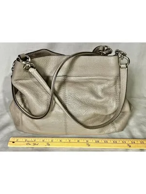 Coach Lexy F27593 Fog Taupe Pebbled Leather Shoulder Bag MSRP $395 thumbnail 5