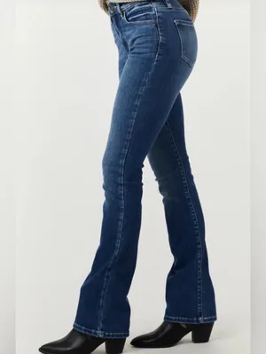 KanCan Women's Dark Blue Flare Jeans thumbnail 3