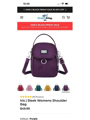 Sleek Women's Shoulder Bag Purple thumbnail 6